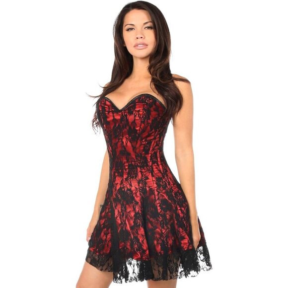 Women's Lavish Lace Corset Dress For Women's - Picture 3 of 5